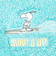 スヌーピー ミニアクセントマット サーフ ターコイズブルー ルームマット SNOOPY