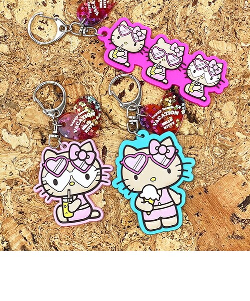サンリオ 日焼け キティ キーリング ライトピンク キーホルダー Sanrio