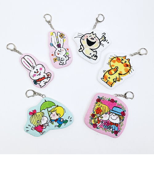 水森亜土 キーホルダー うさぎフラワー 日本製｜パーフェクト