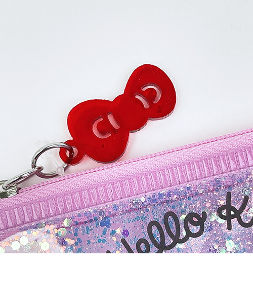 ハローキティ リンゴ型 スパンコール サンリオ ハローキティ スパンコール入りミニポーチ (ピンク