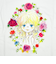 水森亜土 お花の少女柄 プリント半袖Tシャツ(LL) ホワイト アパレル
