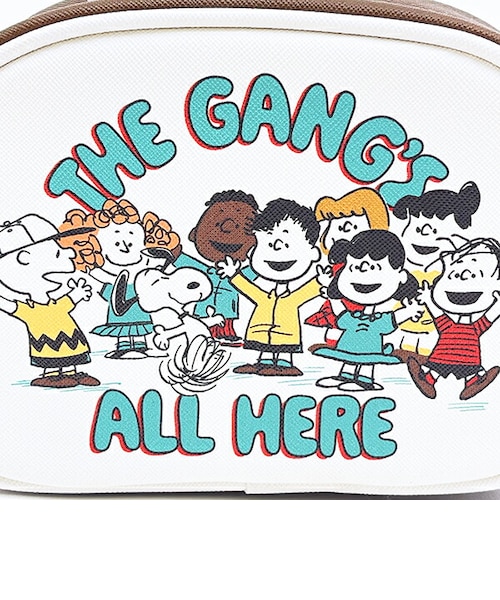 スヌーピー ラウンドポーチ ベージュ PEANUTS 75th SNOOPY
