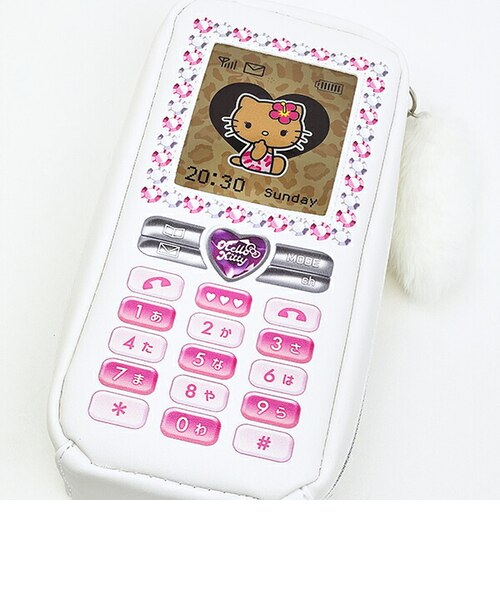 サンリオ 日焼け キティ ガラケー型ペンケース ホワイト Sanrio