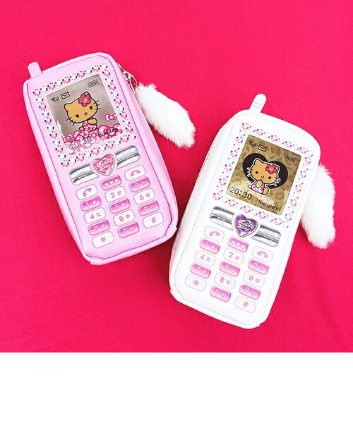 サンリオ 日焼け キティ ガラケー型ペンケース ホワイト Sanrio
