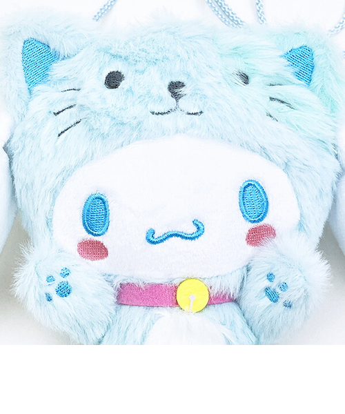 lily サンリオ 作家 テディベア ハンドメンド ぬいぐるみ 猫 ポーチ サンリオ シナモロール (ネコ) SABぬいぐるみネックポーチ