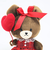 くまのがっこう ハートチェック ぬいぐるみ(SS)