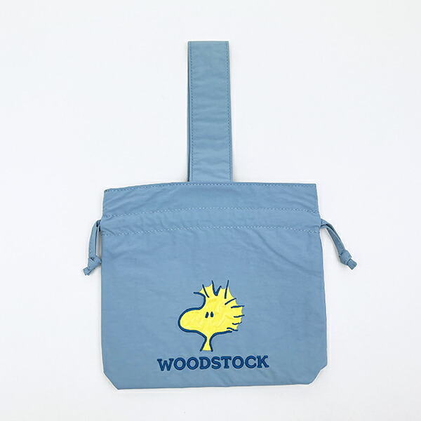 スヌーピー ウッドストック 巾着バッグ アップリケ刺繍 ランチ SNOOPY