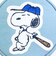 スヌーピー サークルポーチ グレー ベースボール SNOOPY