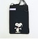スヌーピー リップストップ フラットスマホショルダーバッグ ブラック SNOOPY