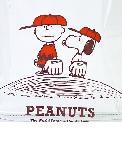 スヌーピー クリアトートバッグ レッド ベースボール SNOOPY