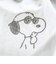 スヌーピー チェック リバーシブル巾着ポーチ グレー SNOOPY