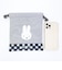 ミッフィー miffy 巾着(M) (グレー) ダイアゴナルチェックシリーズ