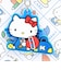 サンリオ ハローキティ ラバーキーホルダー アクティブ シリーズ (ブルー) Sanrio