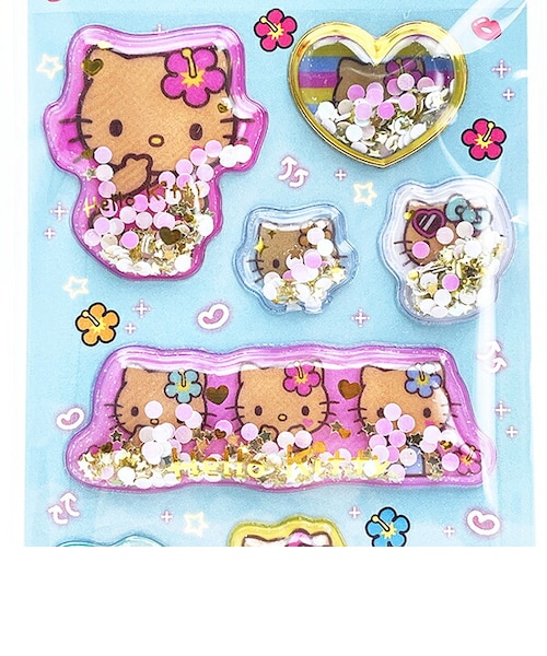 サンリオ 日焼けキティ キラキラカプセルシール 文具 Sanrio
