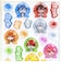 カラフルピーチ ミニキャラアップ うるちゅるポップシール 文具