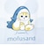 モフサンド サメにゃん ミニニットバッグ ブルー mofusand