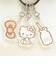 サンリオ ハローキティ 3連アクリルキーホルダー アイボリー モノクロ 日本製 Sanrio