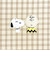 スヌーピー 巾着 ベージュ チェックワッペンシリーズ SNOOPY