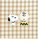 スヌーピー 巾着 ベージュ チェックワッペンシリーズ SNOOPY