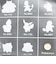 ポケットモンスター 舟形ポーチ シルエット モノトーン ポケモン