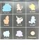 ポケットモンスター 舟形ポーチ シルエット カラフル ポケモン