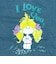 水森亜土 チェーン刺繍柄ゆったりシルエット半袖Tシャツ（LL） ブルーストーン アパレル
