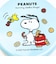 スヌーピー 丸型ランチボックス2段(フォーク付き) クッキー ランチ 日本製 SNOOPY