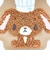 サンリオ シュガーバニーズ ダイカットパスケース ラブスイーツ ブラウン 定期入れ Sanrio