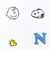 スヌーピー ミニタオル アイコン(N) イニシャル アイボリー ハンカチ SNOOPY