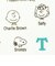 スヌーピー イニシャルミニタオル (T) アイボリー ハンカチ SNOOPY