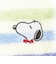 スヌーピー ミニタオル マルチボーダー ブルー リボン ハンカチ SNOOPY