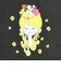 水森亜土 カラーTシャツ(M) フラワー ブラック アパレル