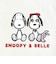 スヌーピー ＆ベル サガラ刺繍巾着 アイボリー SNOOPY