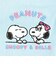 スヌーピー ＆ベル サガラ刺繍巾着 ライトブルー SNOOPY