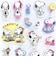 スヌーピー ＆ベル ぷっくりシール ライトブルー 文具 SNOOPY