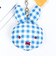 ミッフィー miffy フェイスキーホルダー (ブルー) ギンガムポップシリーズ