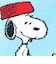 スヌーピー シェニール織ミニタオル ブルー SECRETARY ハンカチ 日本製 SNOOPY