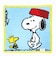 スヌーピー シェニール織ミニタオル ブルー SECRETARY ハンカチ 日本製 SNOOPY