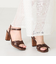 リボンベルトウッドヒールサンダル/51225