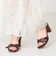 リボンベルトウッドヒールサンダル/51225