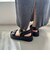 【Fit meサンダル】メタルパーツ厚底サンダル