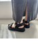 【Fit meサンダル】メタルパーツ厚底サンダル