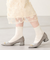 スクエアバックルフレアヒールパンプス/52314