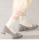 スクエアバックルフレアヒールパンプス/52314