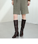 スクエアトゥチャンキーヒールロングブーツ/51501