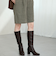 スクエアトゥチャンキーヒールロングブーツ/51501