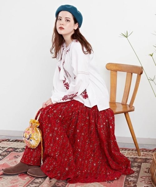 チャイハネ】ブライド刺繍ロングスカート｜チャイハネの通販｜&mall