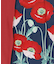 【カヤ】花版画八掛パンツ