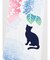 【カヤ】紫陽花と猫手拭