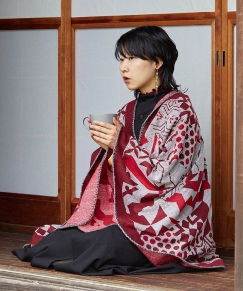 ♦︎倭物やカヤ♦︎新品未使用タグ付き♦︎和小紋合わせストール　レッド カヤ】和小紋合わせストール｜カヤの通販｜&mall（アンドモール